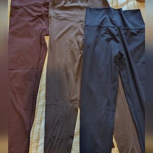 Aerie | Set of Three High-Waisted Leggings - Navy, Taupe, and Burgundy